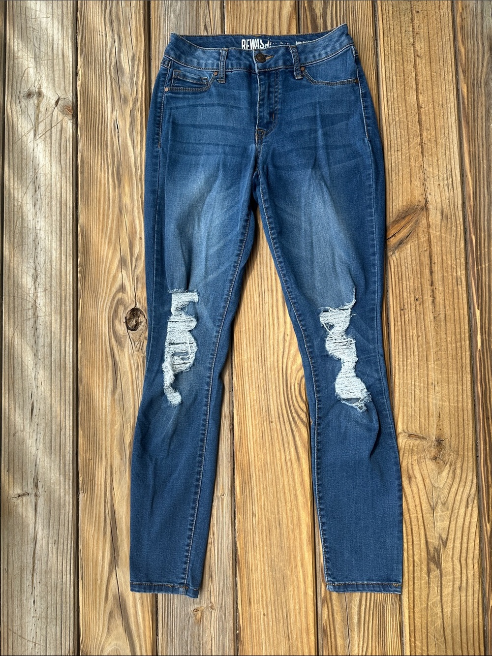Rewash Blue Skinny Ripped Jeans